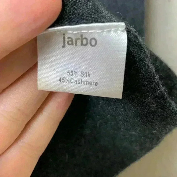 JARBO Women's Small V-Neck Sweater Tank Knit Silk Cashmere Charcoal Grey Minimal - Picture 11 of 13